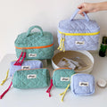 Color Block Plaid Large Capacity Makeup Bag MK2BW6S10BOB57