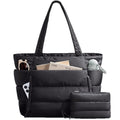 Quilted Puffer Pockets Large Capacity Shoulder Handbag 6W10BBG1886