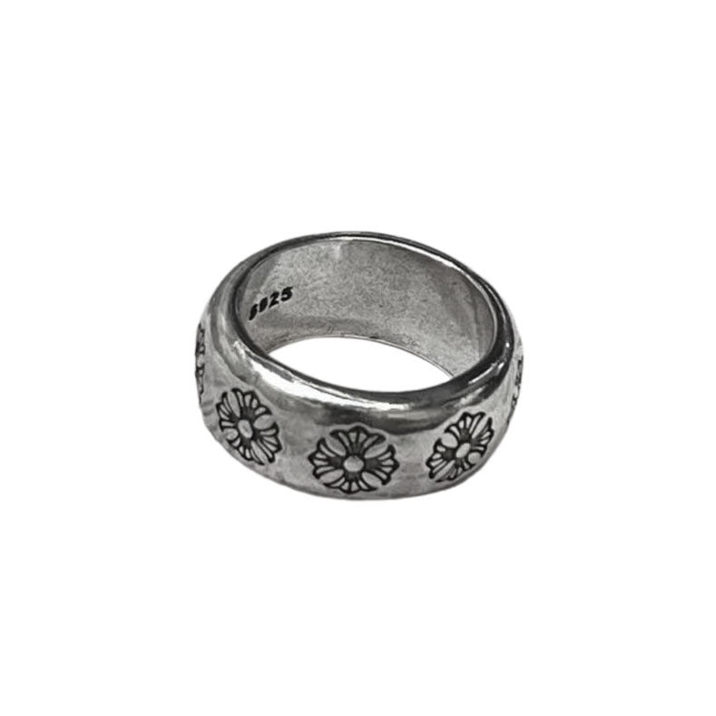 Vintage Punk Silver Plated Cross Statement Ring 6W6JRG292