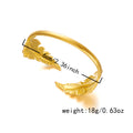 Vintage Feather Gold Plated Open Cuff Bracelet 6W6JBR592