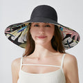 Simple Floral Print Reversible Wide Brim Bucket Hat 8BK6HAT160T