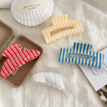 Fresh Color Block Striped Acetate Hair Claw 6HCP1278