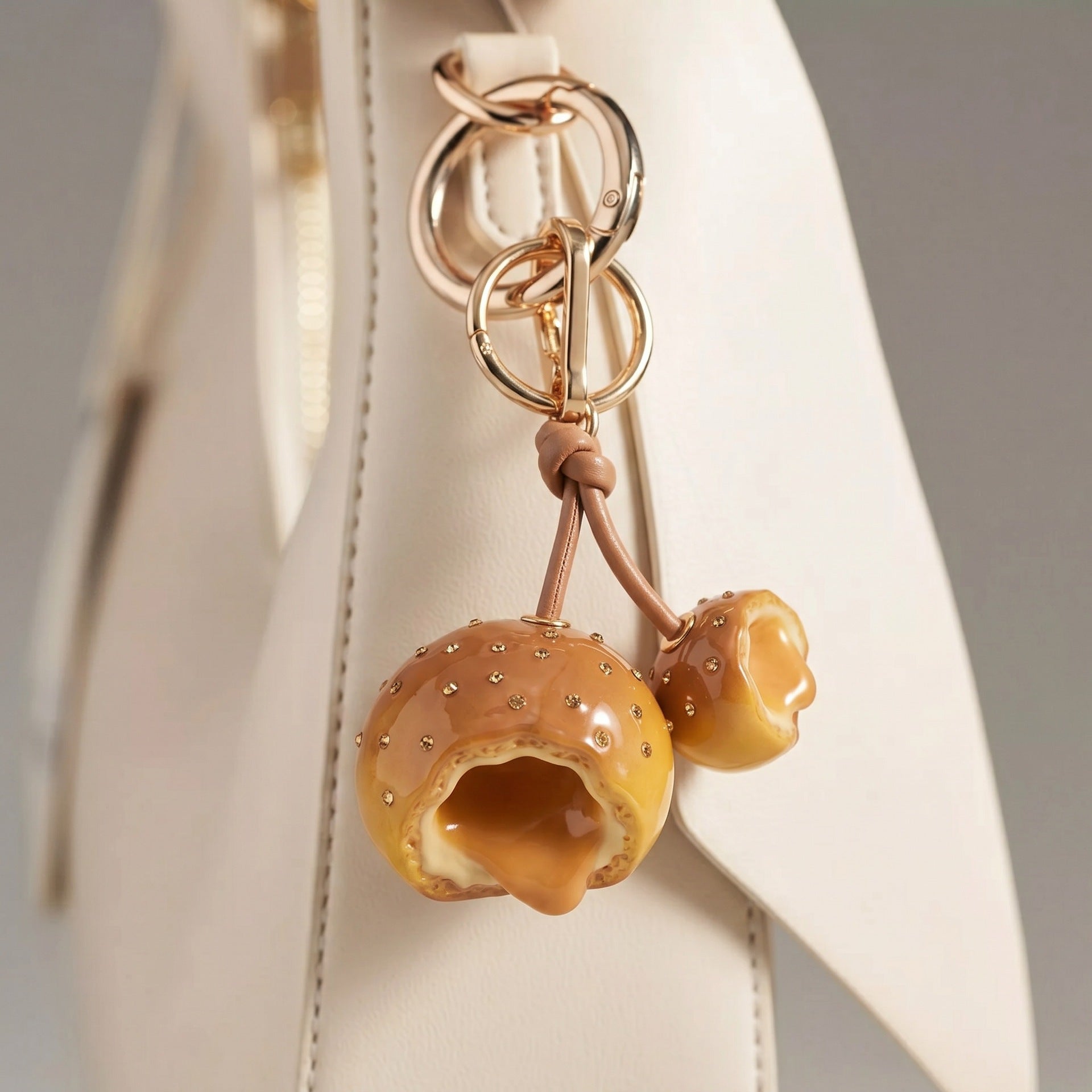 Chic Rhinestones Lychee Keychain Bag Charm 6W10BBC425