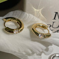 Cubic Zirconia Huggie Hoop Earrings - DippedShop Wholesale - #0003