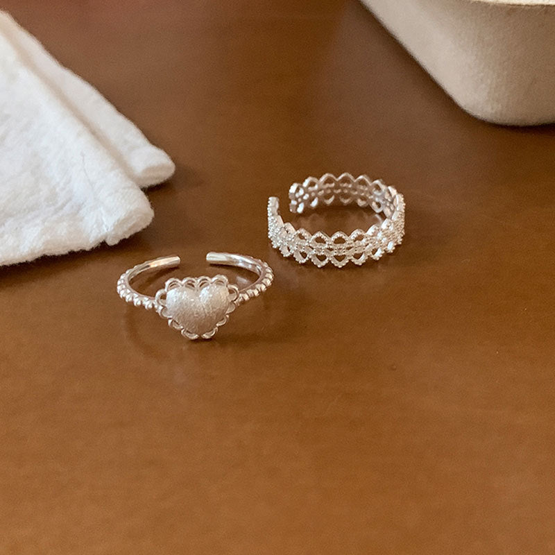 Lace Heart Open Ring - DippedShop Wholesale - #3315