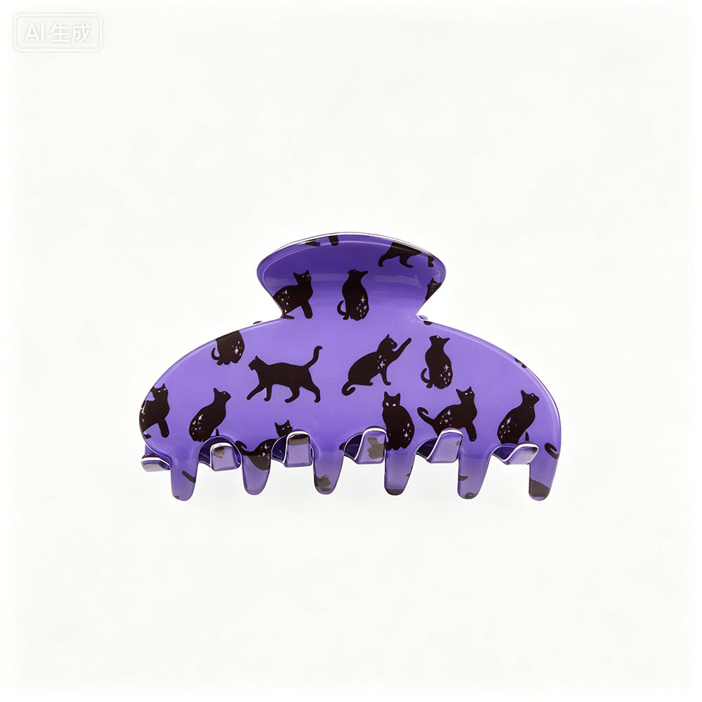 Quirky Halloween Ghost Pumpkin Hair Claw 6W6HCP1324