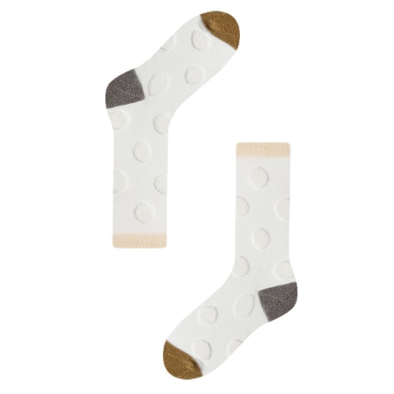 Polka Dots Color Block Mid-Calf Socks 6W8FSO705