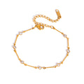 Elegant Cubic Zirconia Gold Plated Chain Bracelet 6W6JBR349