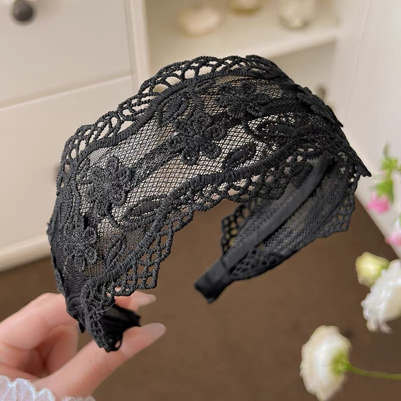 Elegant Lace Floral Hollow Out Wide Headband 6W6HBD303