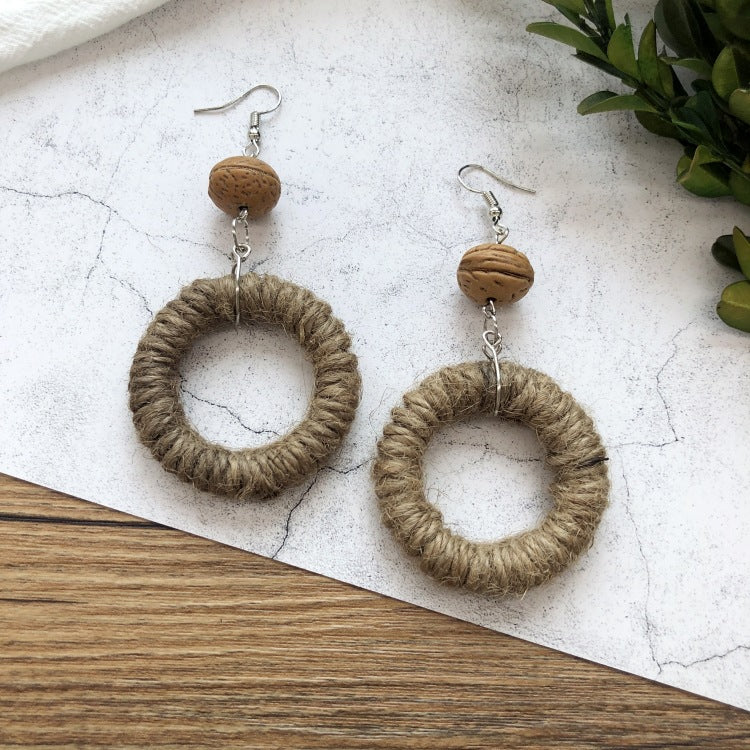 Rattan Beach Dangle Earrings - DippedShop Wholesale - #8323