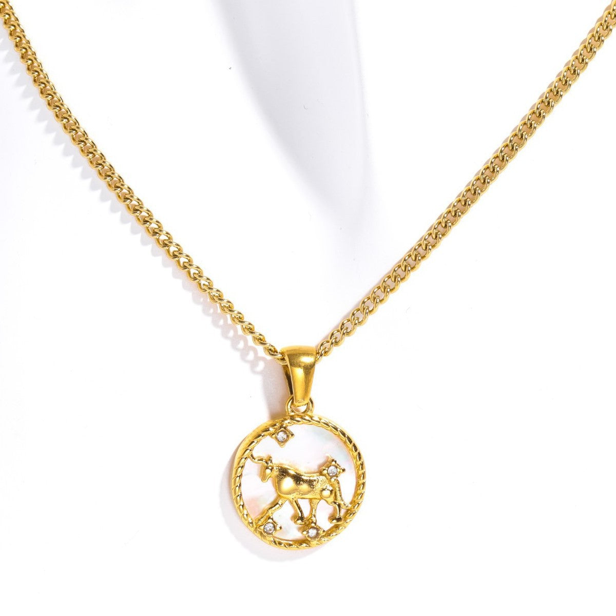 Gold Plated Zodiac Pendant Necklace - DippedShop Wholesale - #0483