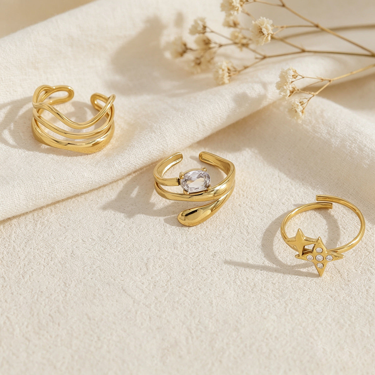 Minimalist Gold Plated Zirconi - DippedShop Wholesale - #3123