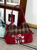 Plaid Drawstring Shoulder Bag - DippedShop Wholesale - #8435