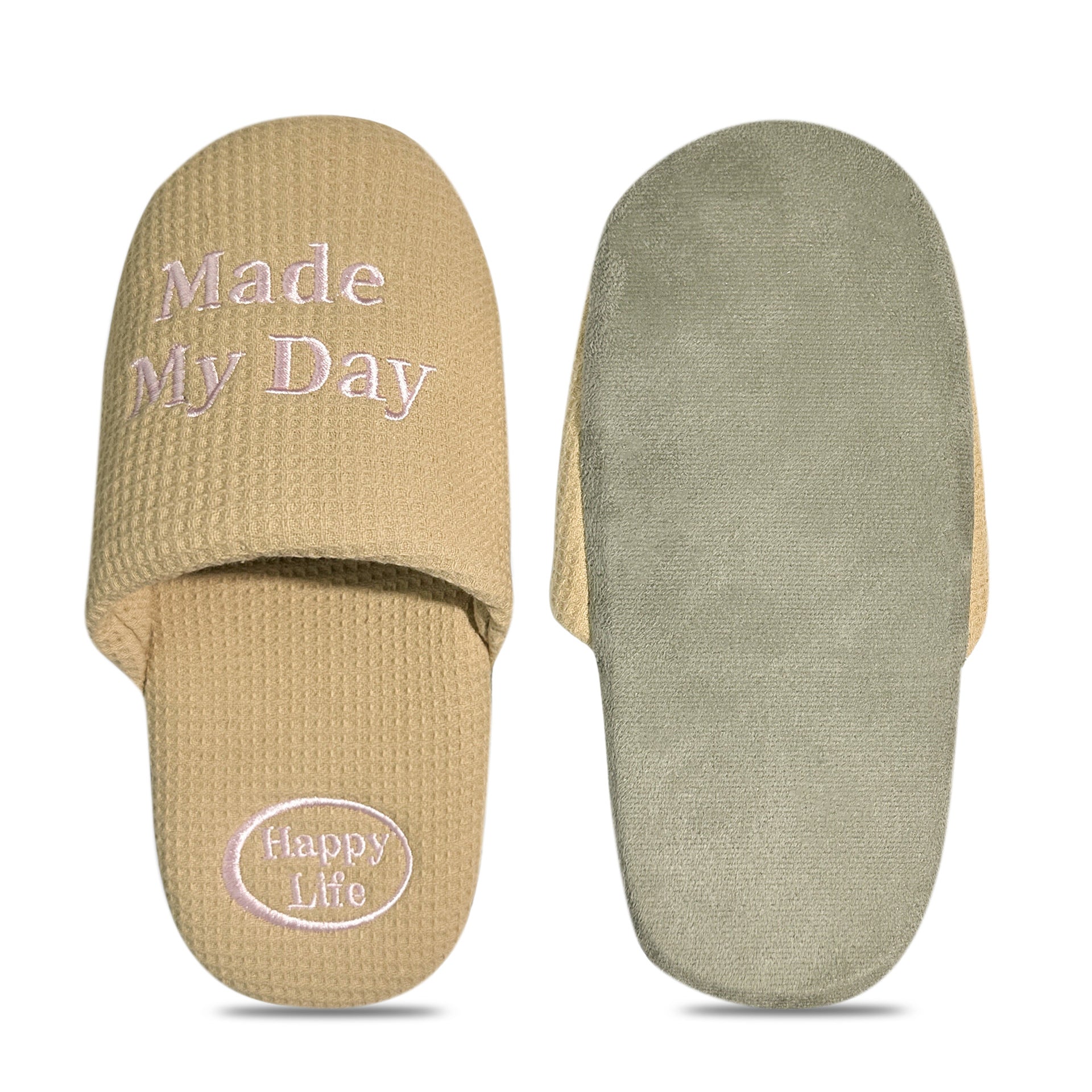 Soft Embroidered Waffle Slippers - DippedShop Wholesale - #3283