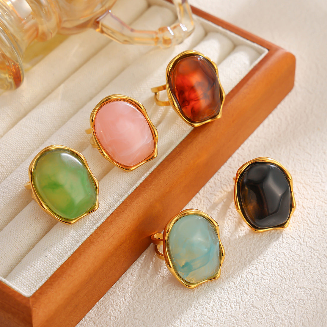 Marbled Resin Ring - DippedShop Wholesale - #6483
