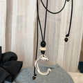 Minimalist Rope Braided Metal C-shape Pendnat Necklace 6W6JNC673