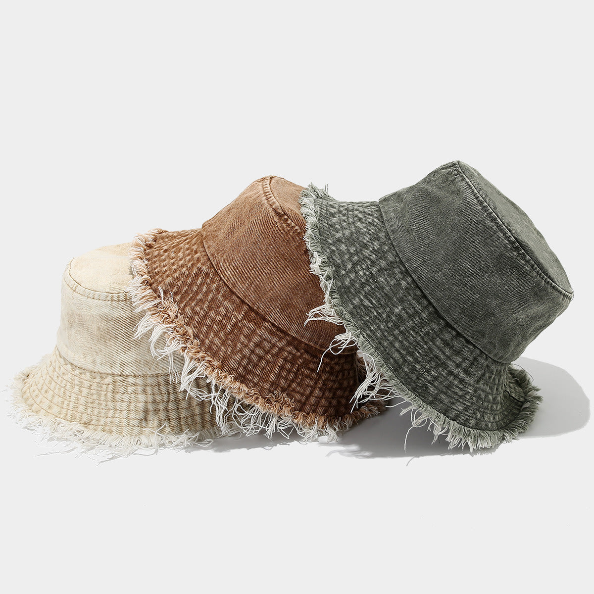 Frayed Wide Brim Bucket Hat - DippedShop Wholesale - #7027