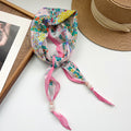 Vintage Flower Print Beaded Triangle Scarf MK2BW6W6NSI01