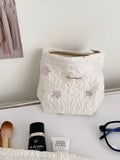 Elegant Rose Embroidery Large Capacity Cosmetic Bag MK2BW6W10BOB408