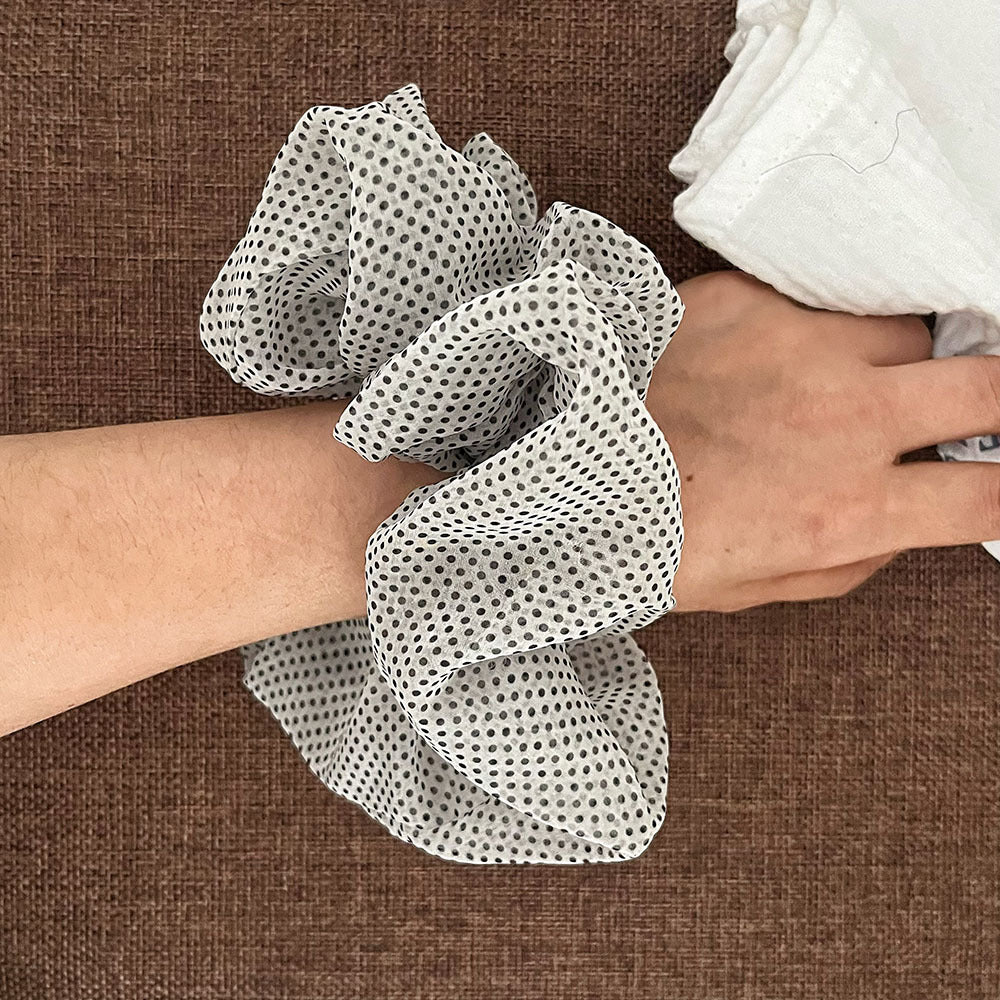Stylish Polka Dots Sheer Mesh Daily Scrunchies MK2BW6W6HSR50