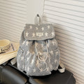 Minimalist Color Block Striped Flap Backpack 6S10BBG1430