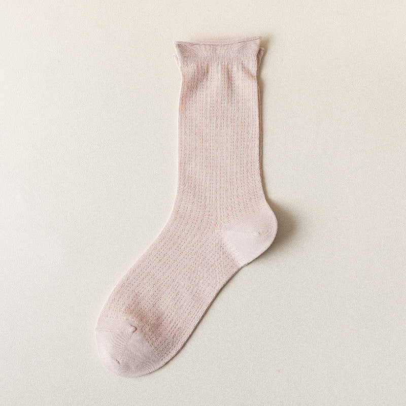 Solid Mesh Crew Socks - DippedShop Wholesale - #3683