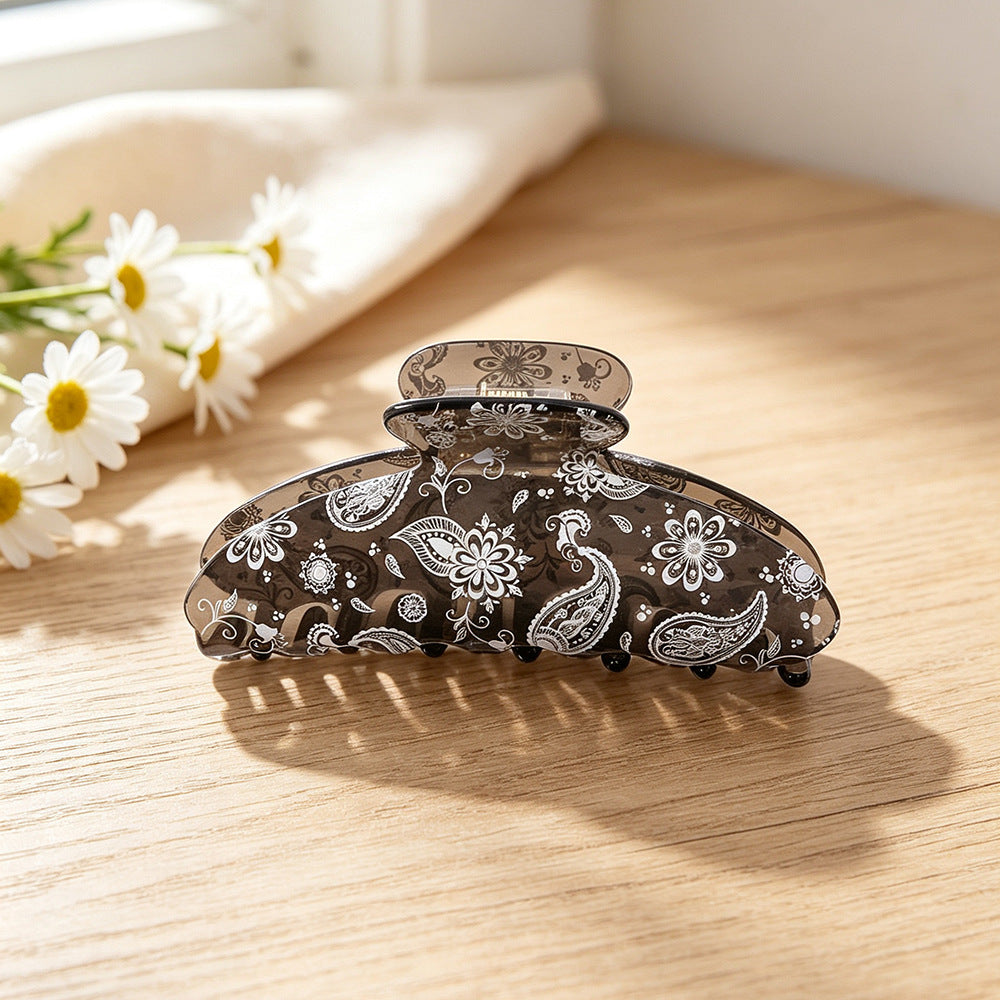 Boho Style Paisley Print Acrylic Hair Clip 6W6HCP1630