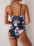 Sexy Floral One-Piece Swimsuit - DippedShop Wholesale - #5107
