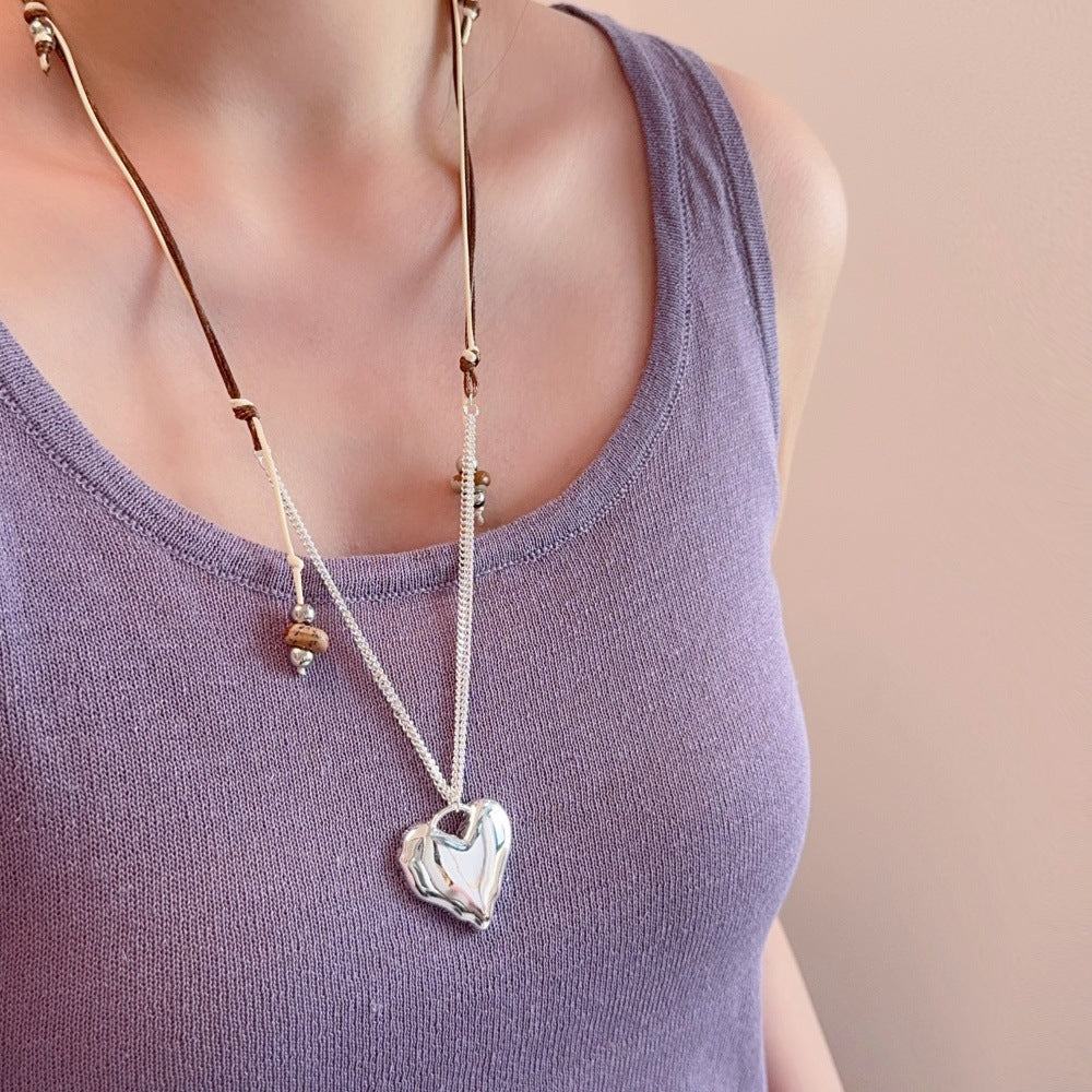 Heart Pendant Adjustable Necklace - DippedShop Wholesale - #2803