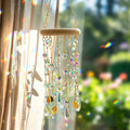 Iridescent Crystal Star Moon Tassel Suncatcher Wind Chime 6H7HLS217