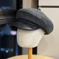 Retro Leather Visor Beret Hat - DippedShop Wholesale - #1523