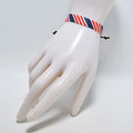 Stylish Hand Woven USA Flag Pattern Adjustable Bracelet 8ZA6JBR137T
