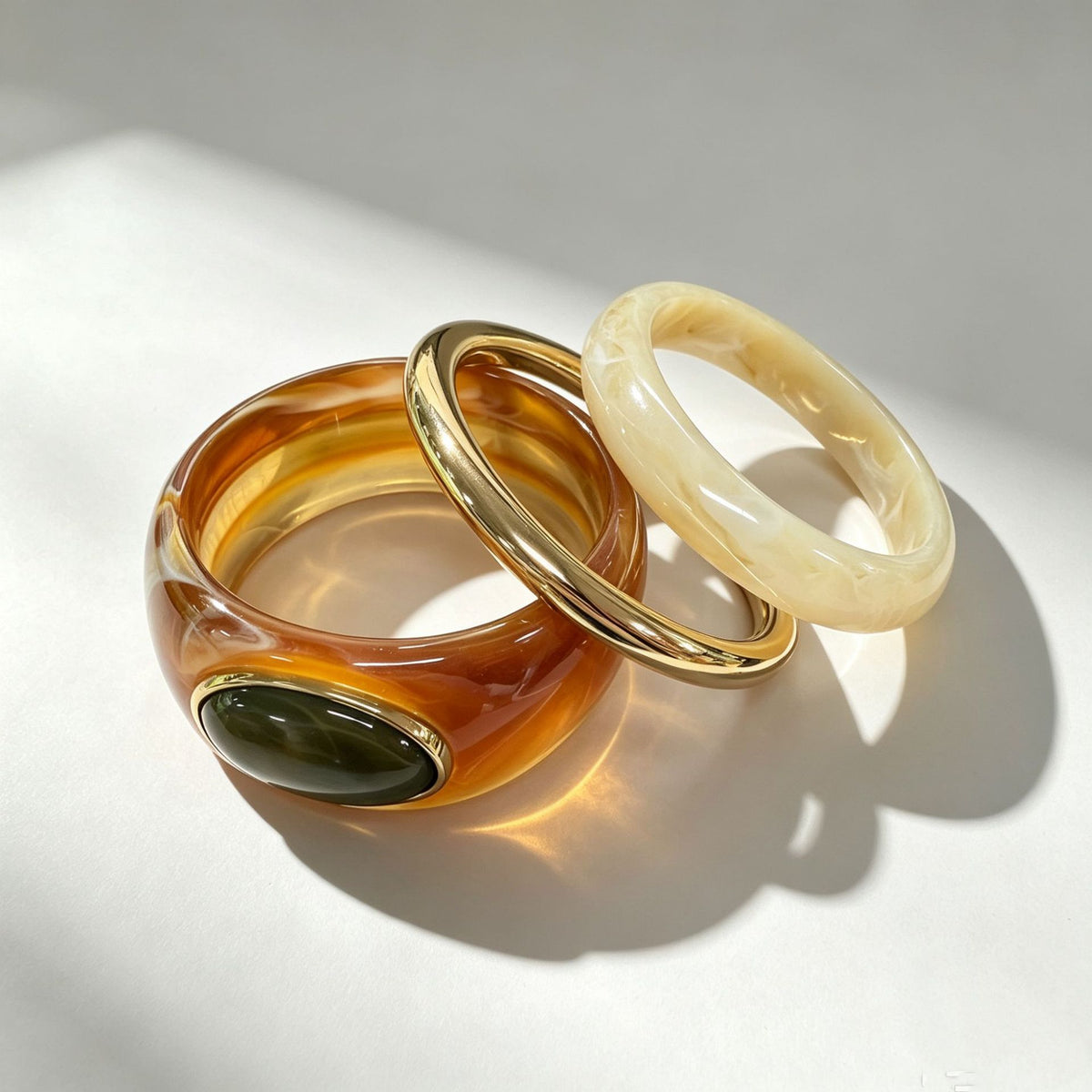 3-Piece Vintage Irregular Resin Bracelet Set 6W6JBR576
