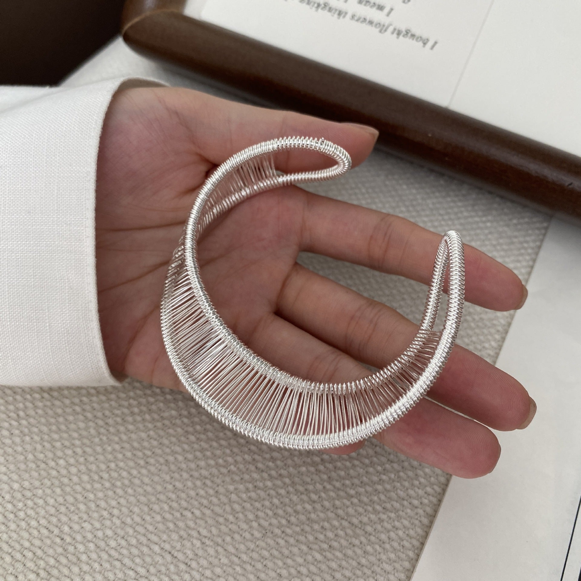 Trendy Vertical Brushed Wide Open Cuff Bracelet 6W6JBR571