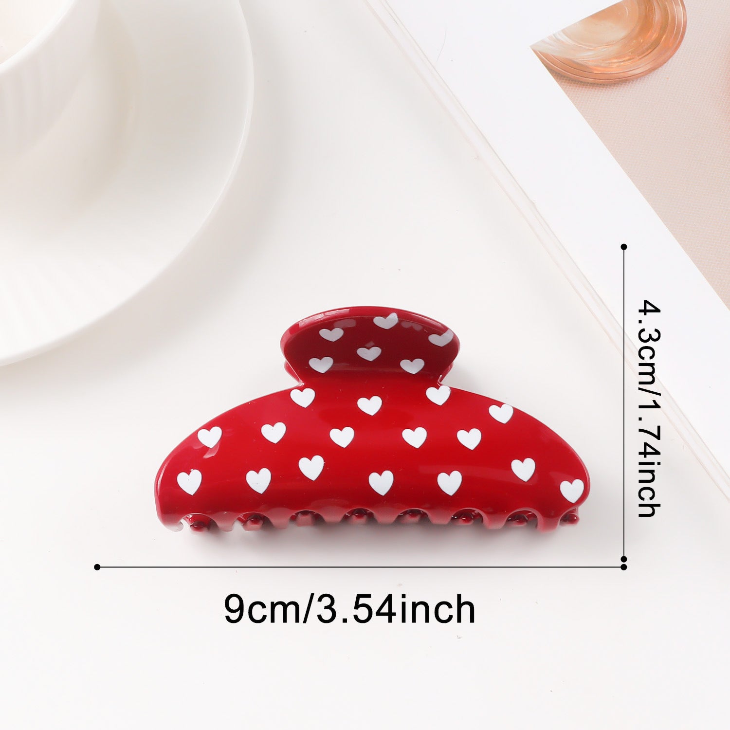 Heart Print Hair Clip - DippedShop Wholesale - #6323