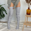 Hollow Out Knit Slouch Thigh High Socks 6W8FSO888