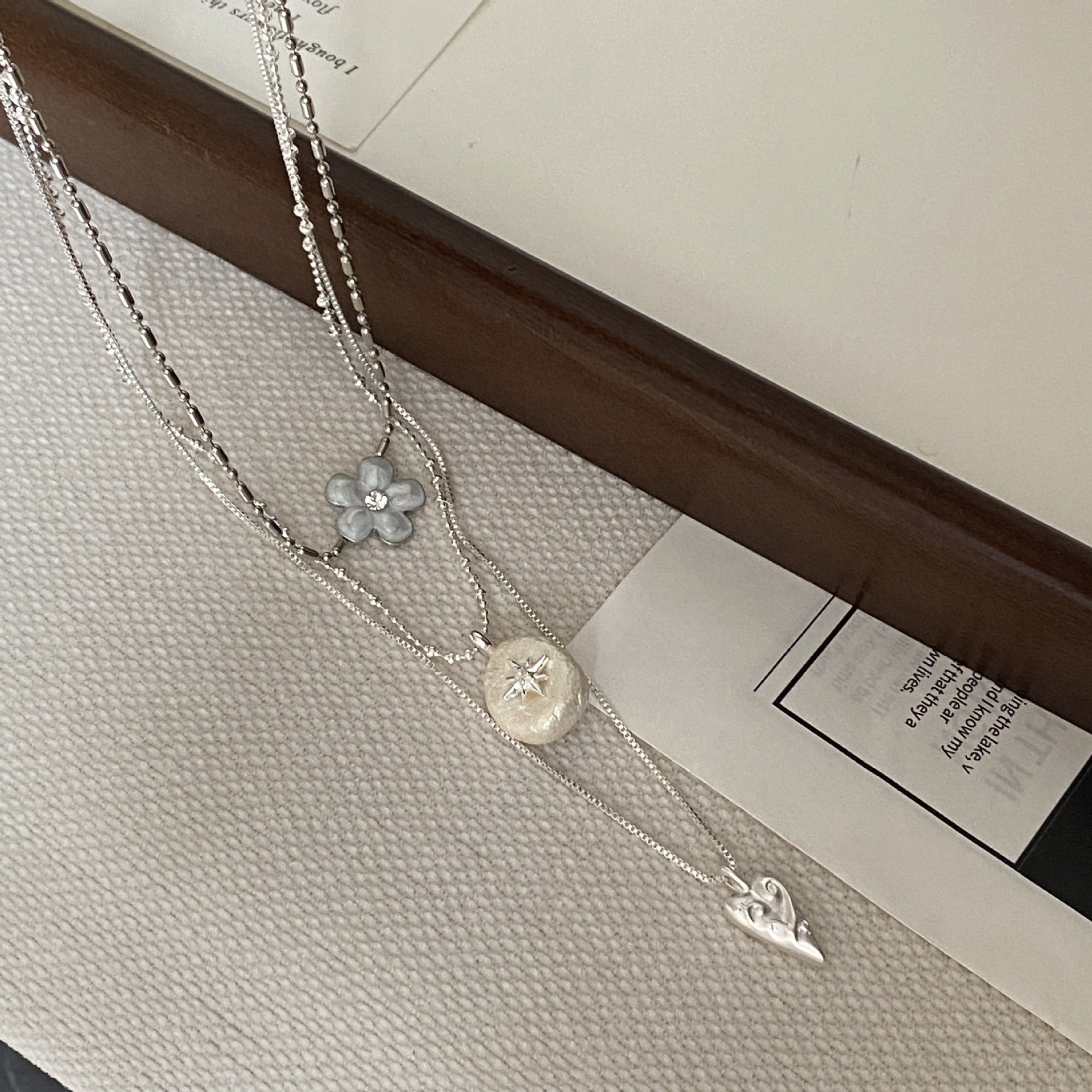 Sweet Floral Pendant Zirconia Necklace 6W6JNC649