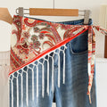 Color Block Cashew Print Tassel Hip Cover 6W6NSI201