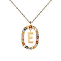 Colorful CZ Letter Pendant - DippedShop Wholesale - #9155