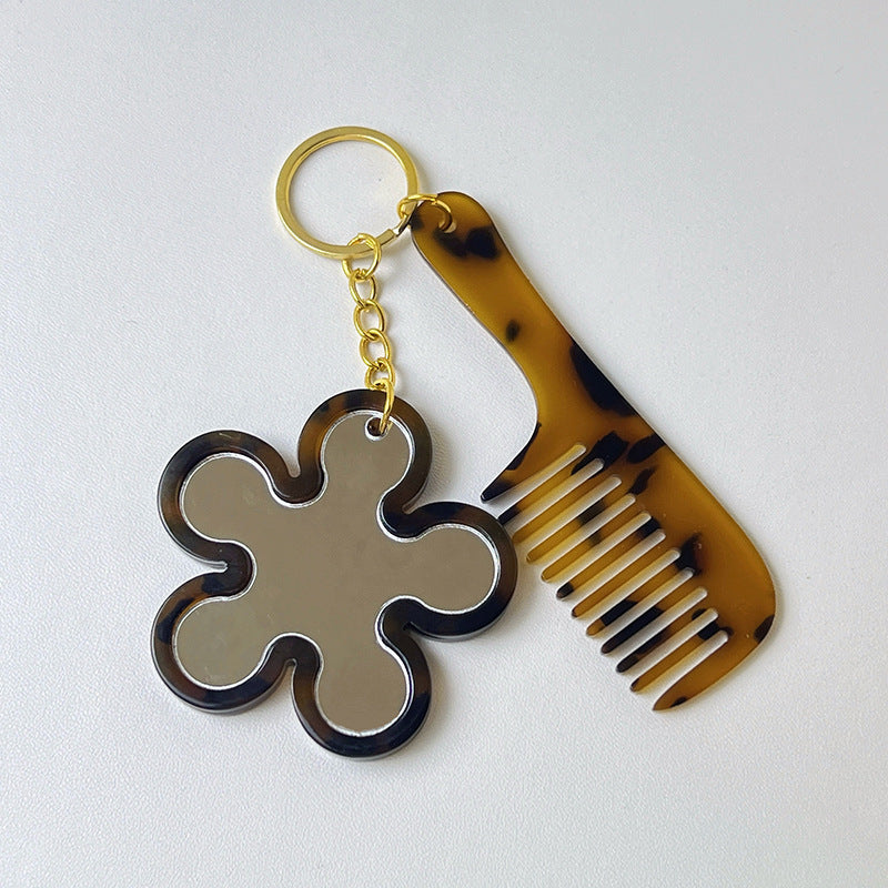 Retro Leopard Square Acetate Mini Hair Combs MK2BLM6C5CB87