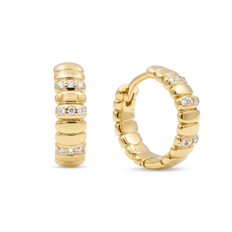 Stylish Snake-bone Rhinestones Hoop Earring 6W6JER584