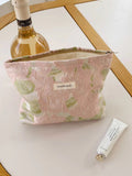 Simple Floral Embroidery Travel Makeup Bag MK2BW6W10BOB401
