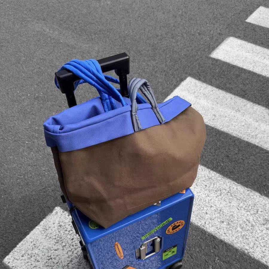 Large Capacity Color Block Canvas Tote Bag 6W10BBG2108