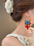Bohemian Flower Bead Hoop Earrings - DippedShop Wholesale - #0275