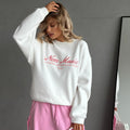 Letter Embroidery Loose Hoodie - DippedShop Wholesale - #6963