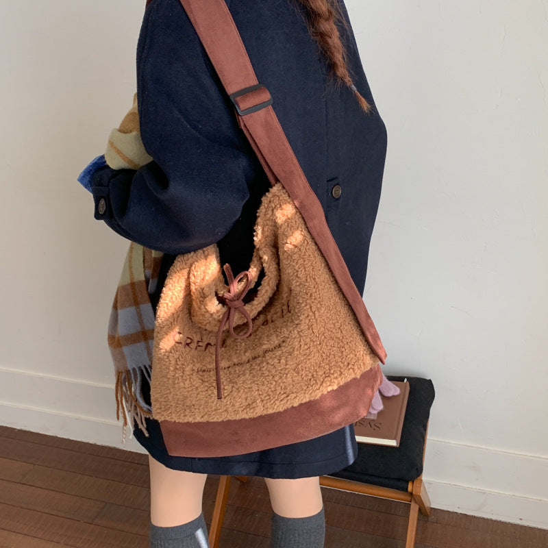 Casual Fuzzy Plush Underarm Shoulder Bag 6W10BBG2493