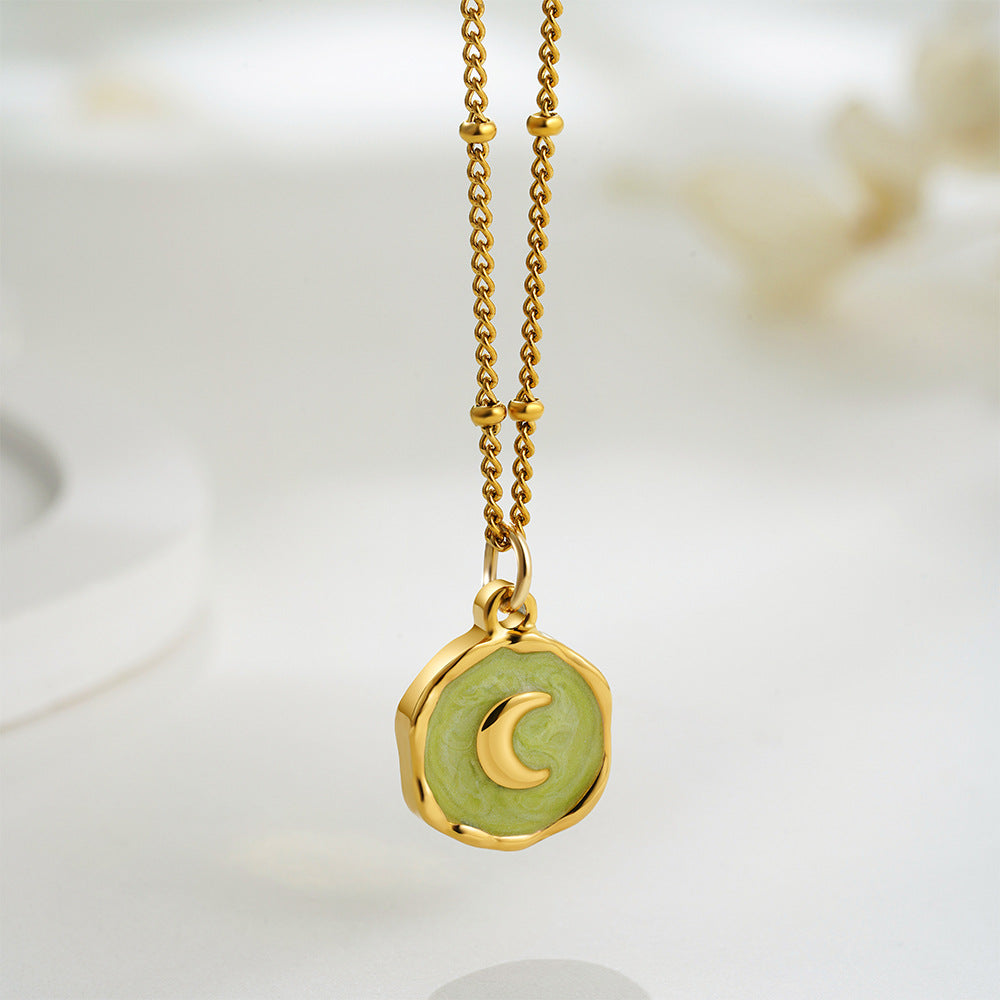 Simple Enamel Irregular Pendant Choker Necklace 6W6JNC398L