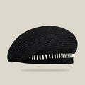 Elegant Artist Crochet Breathable Straw Beret Hat MK2CK6W6HAT63