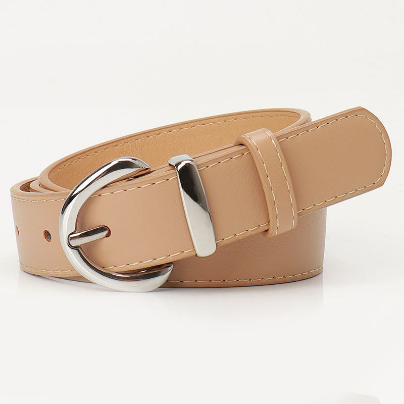 Minimalist Solid Color Skinny PU Leather Belt MK2LEEP6W6JBT46