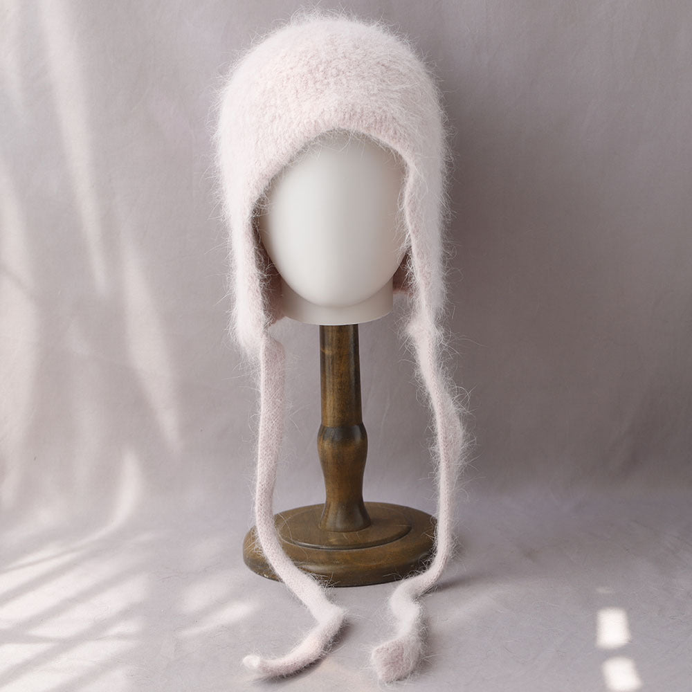Soft Fuzzy Earflap Knit Hat Chin Ties 6W6HAT705